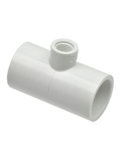 NIVEK PIPE TEE, 1/2 SLIP X 1/2 SLIP X 1/8 MPT PVC