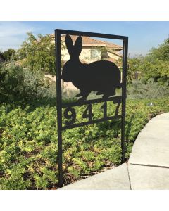 Rabbit Curbside Address Sign